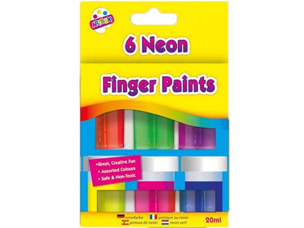 Art Box 6 Neon Finger Paints